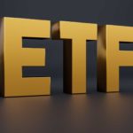 ETF written in yellow gold.