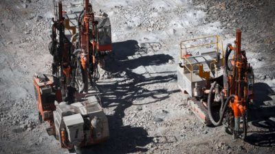 Lithium mine drilling machines like the ones used by Core Lithium at its mine in Darwin