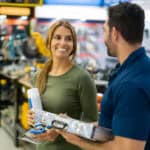 Couple looking very happy while shopping at a home improvement store.